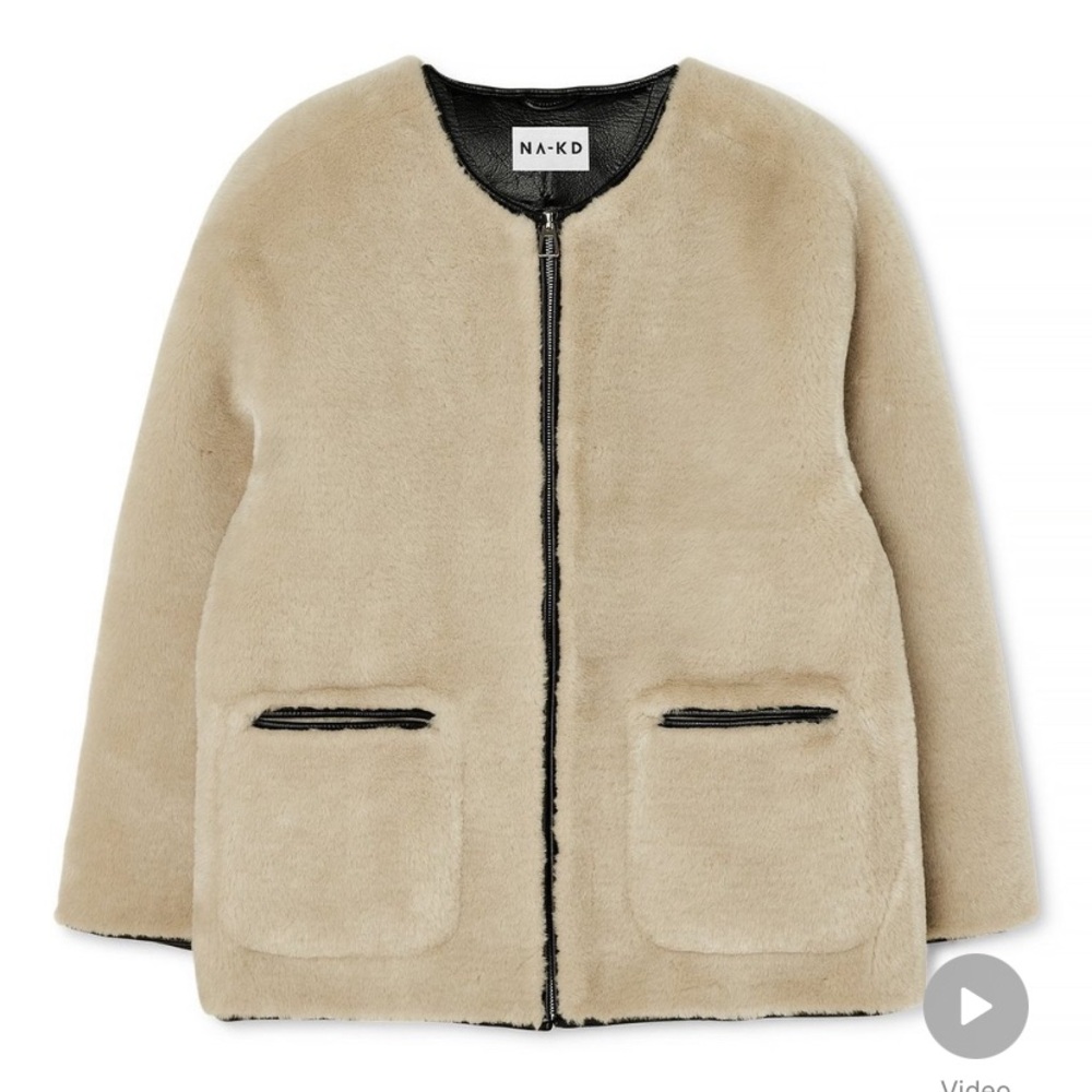 NA-KD Bonded Teddy Coat